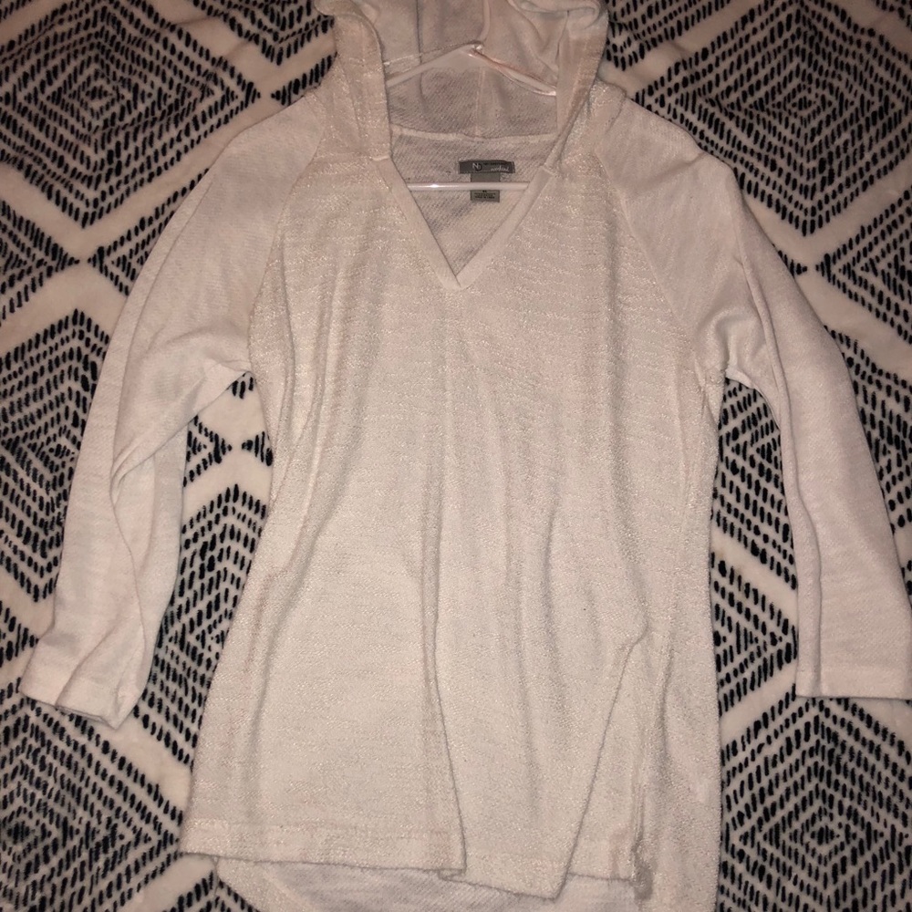 White shirt with hood